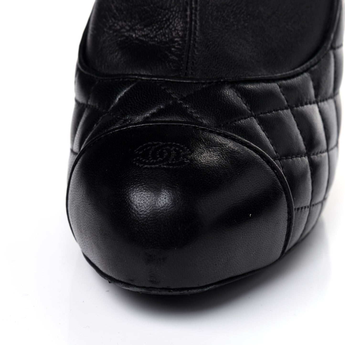 Lambskin Quilted CC Booties 39 Black