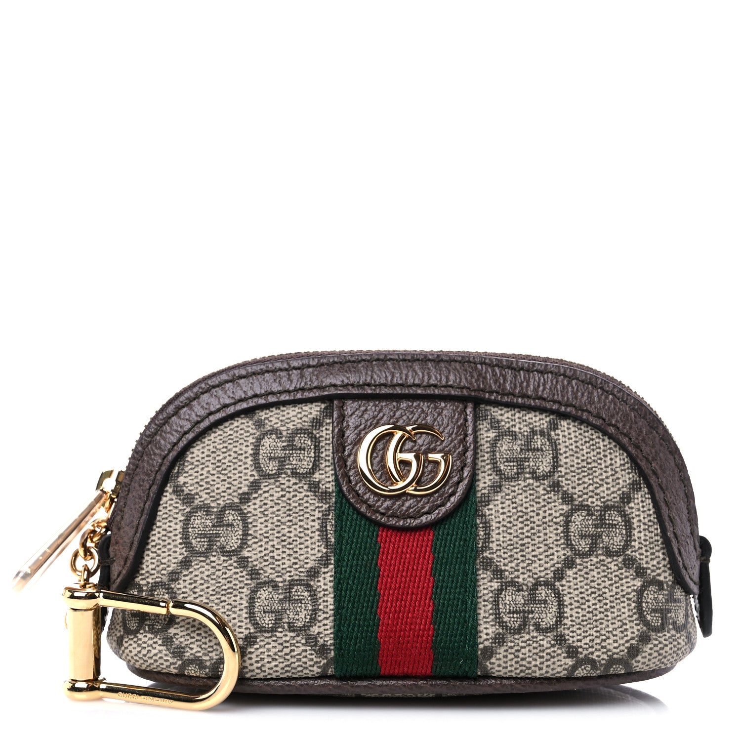 Gucci GG Supreme Monogram Web Ophidia Dome Key Pouch Beige New Acero 1 of 7