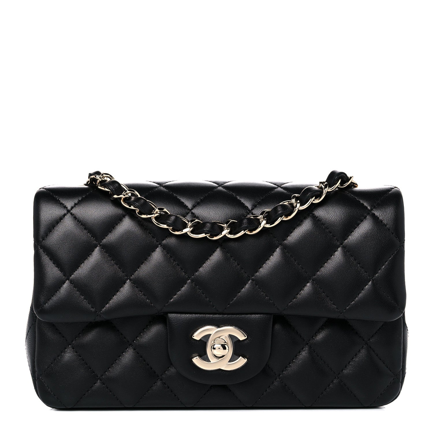 Chanel Lambskin Quilted Mini Rectangular Flap Black 1 of 19