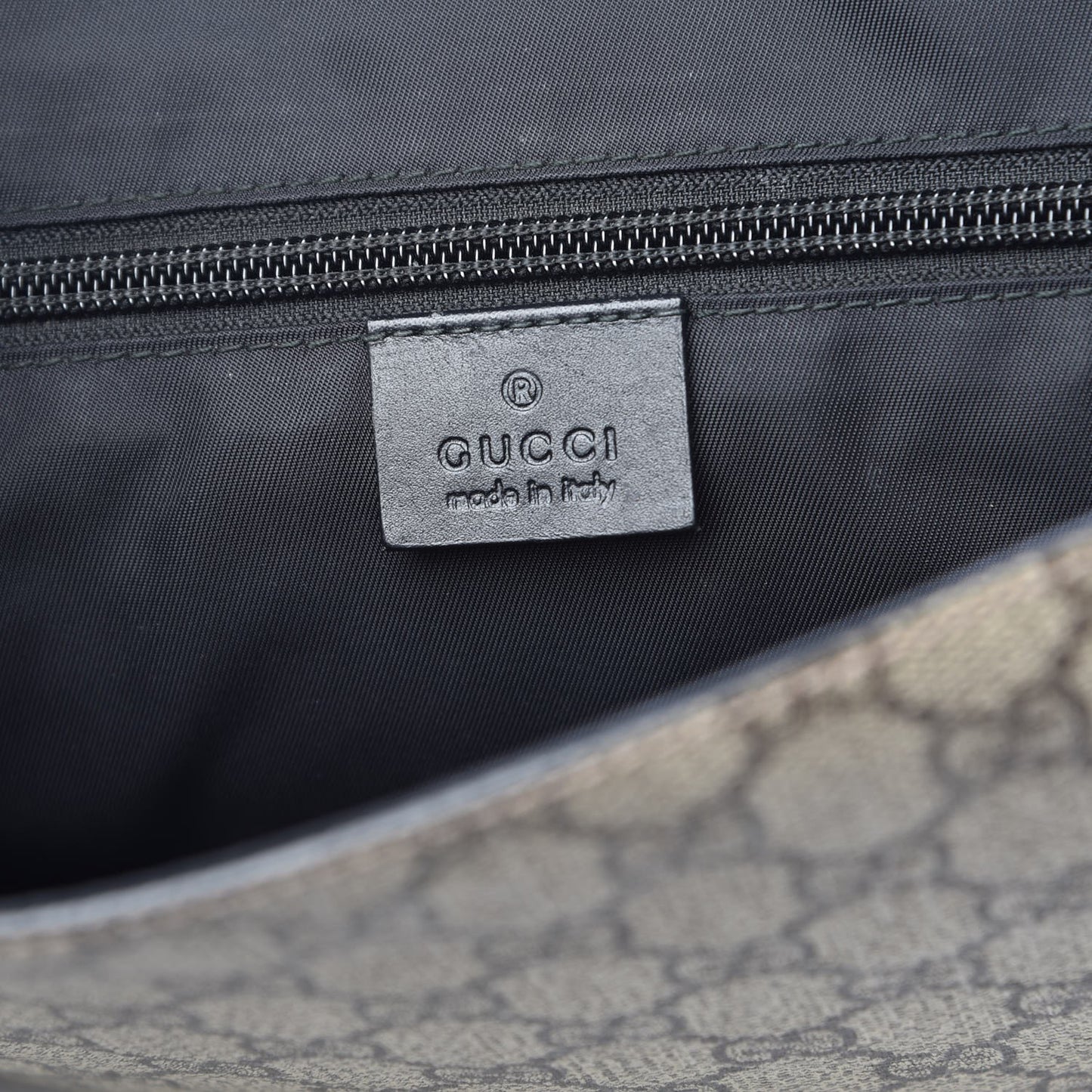 GG Supreme Monogram Web Flap Messenger Bag Black