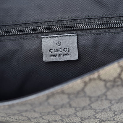 Gucci GG Supreme Monogram Web Flap Messenger Bag Black 6 of 7