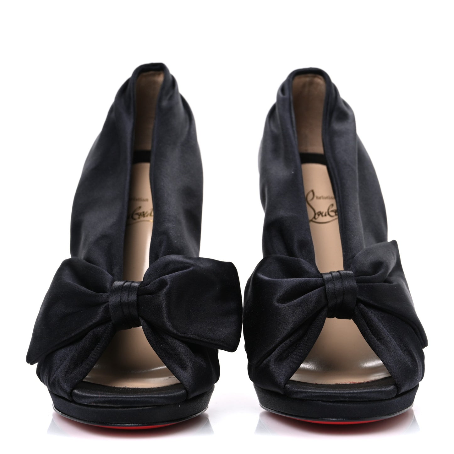 Satin Crepe Cosmolip Bow 120 Sandals 38.5 Black