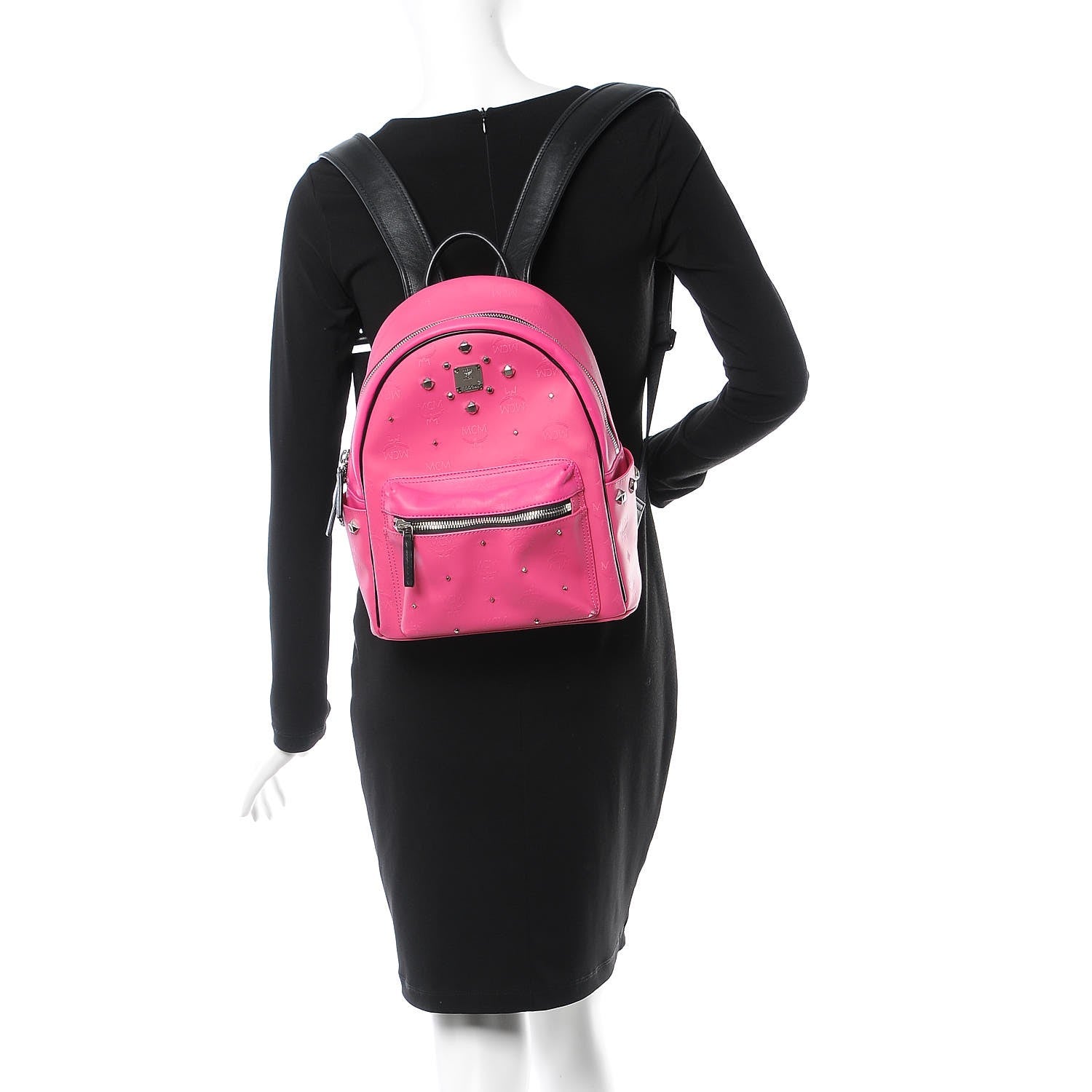 MCM Odeon Studded Small Backpack Beetroot Pink 2 of 9