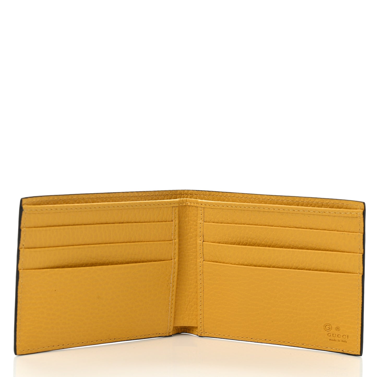 Dollar Calfskin Bi-Color Interlocking G Bi-Fold Wallet Black New Buttercup