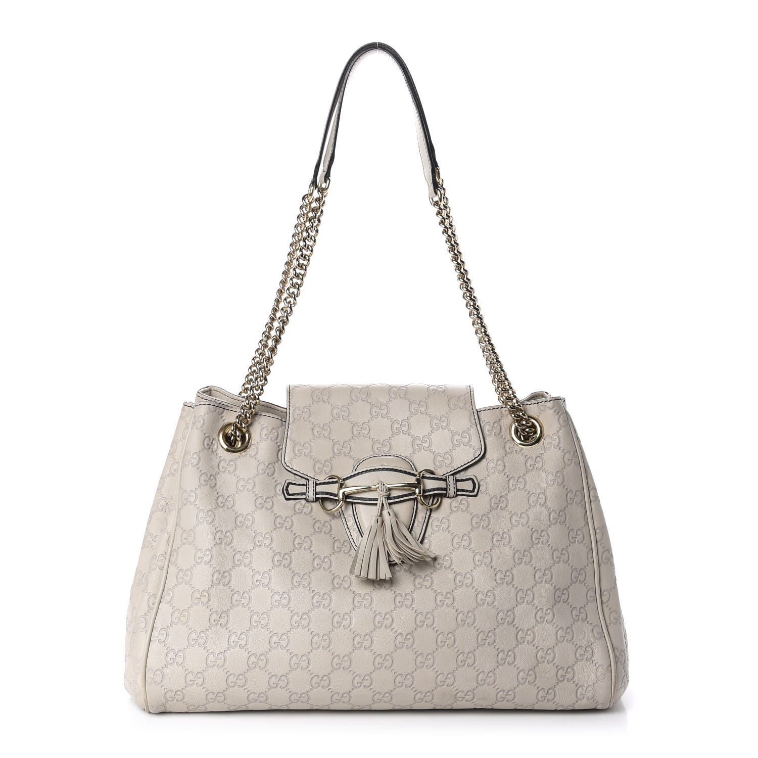 Gucci Guccissima Signature Medium Emily Shoulder Bag Mystic White 1 of 20