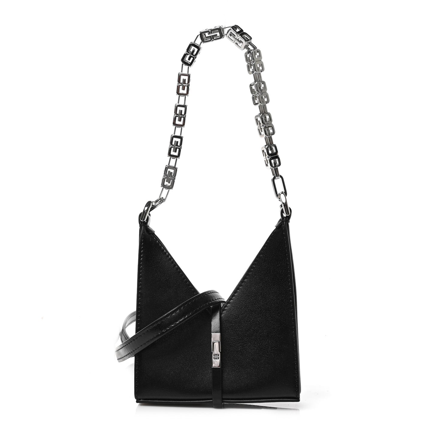Brushed Calfskin Micro Cut Out Shoulder Bag Black