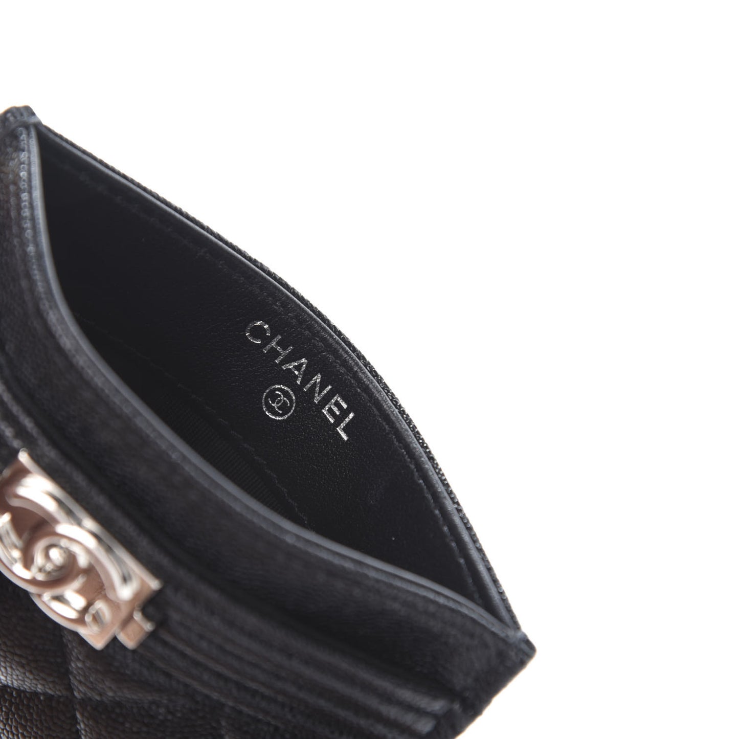 Caviar Quilted Boy Card Holder Black