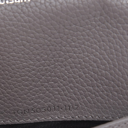Saint Laurent Grained Calfskin Sac De Jour Compact Wallet Fog 7 of 8