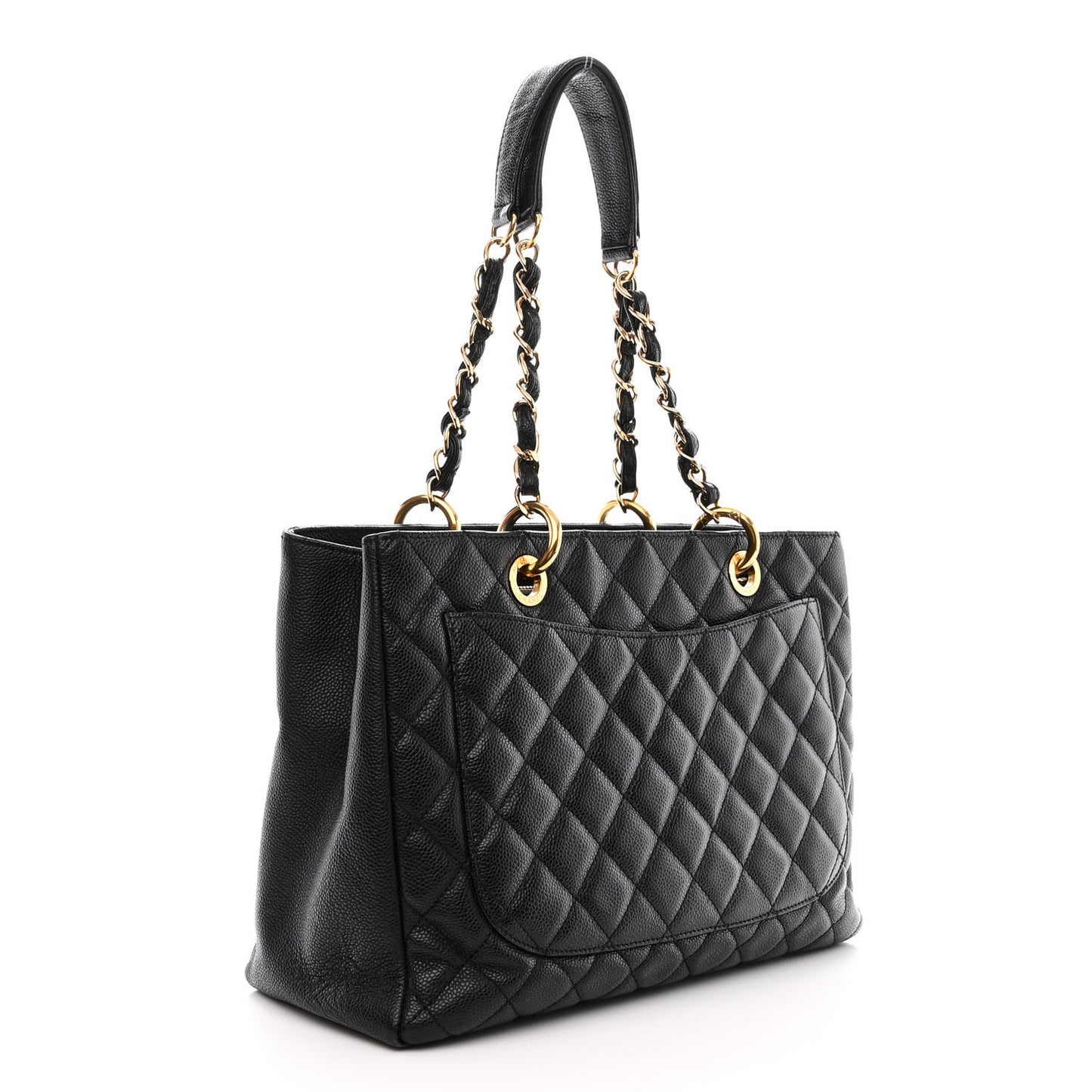 Caviar Quilted Grand Shopping Tote GST Black