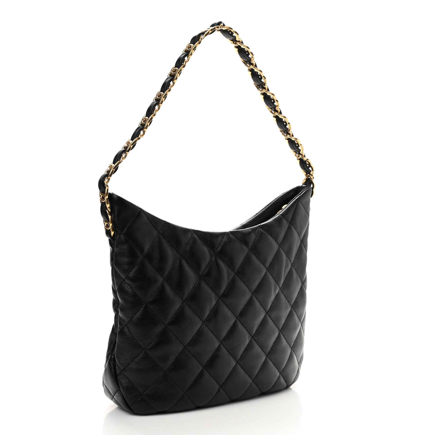 Chanel Lambskin Quilted Hobo Black 3 of 10