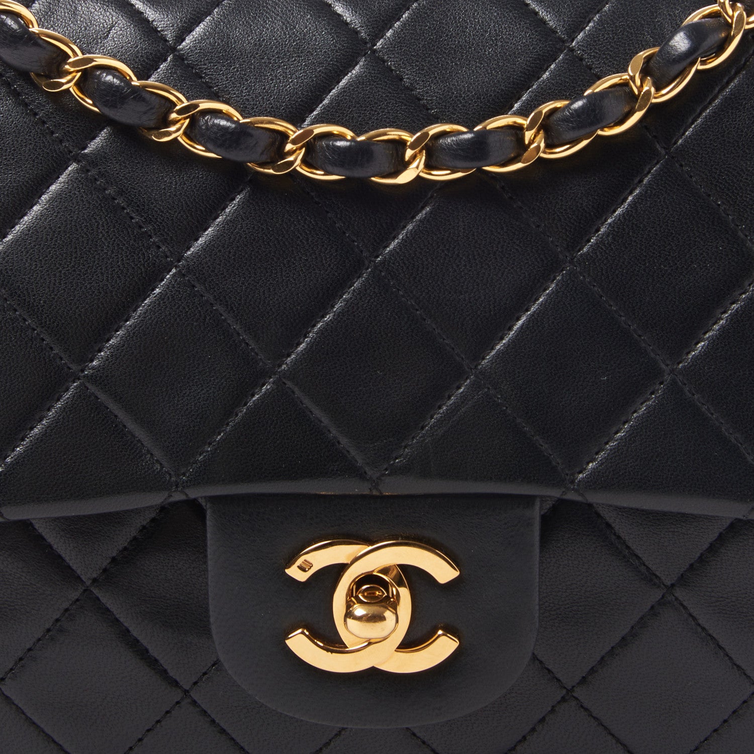 Chanel Lambskin Quilted Medium Double Flap Black 7 of 8