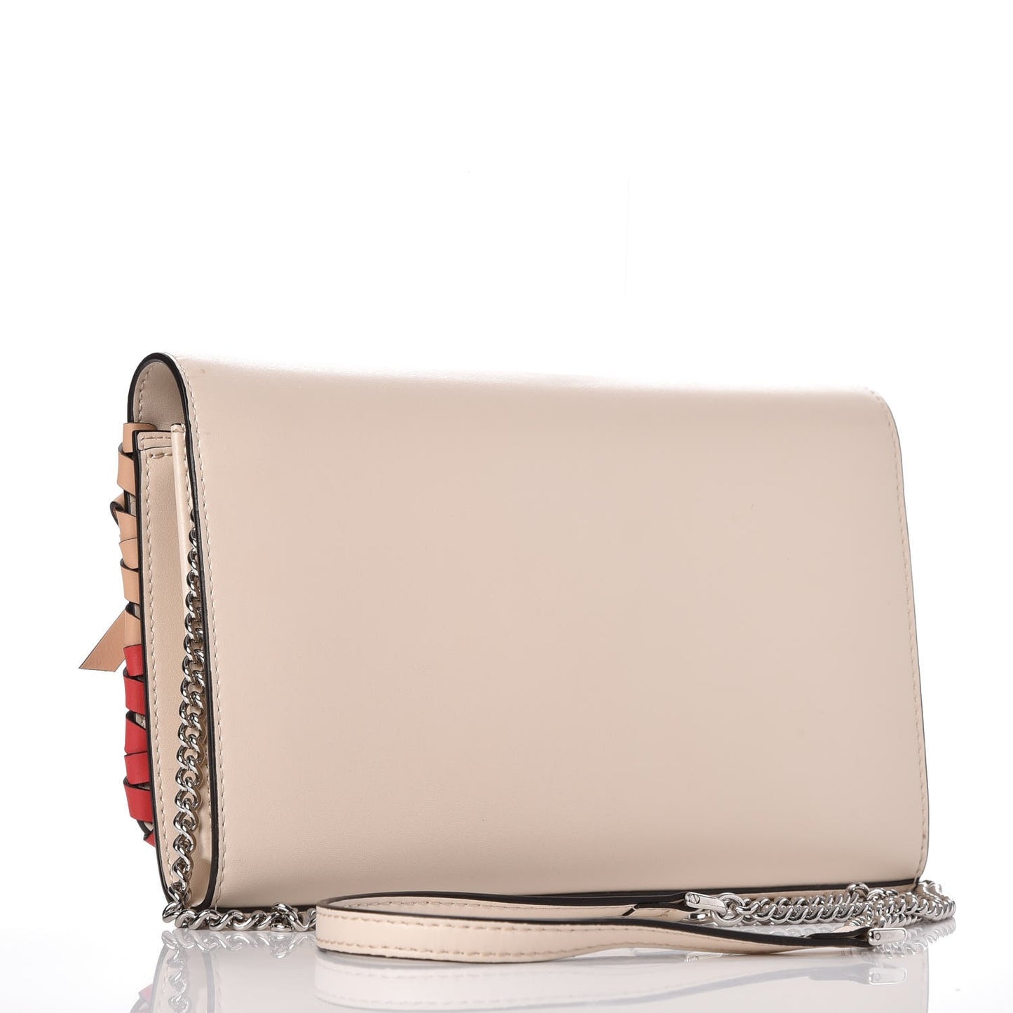 Vitello Liberty F is Fendi Whipstitch Bow Wallet On Chain Camelia Multicolor