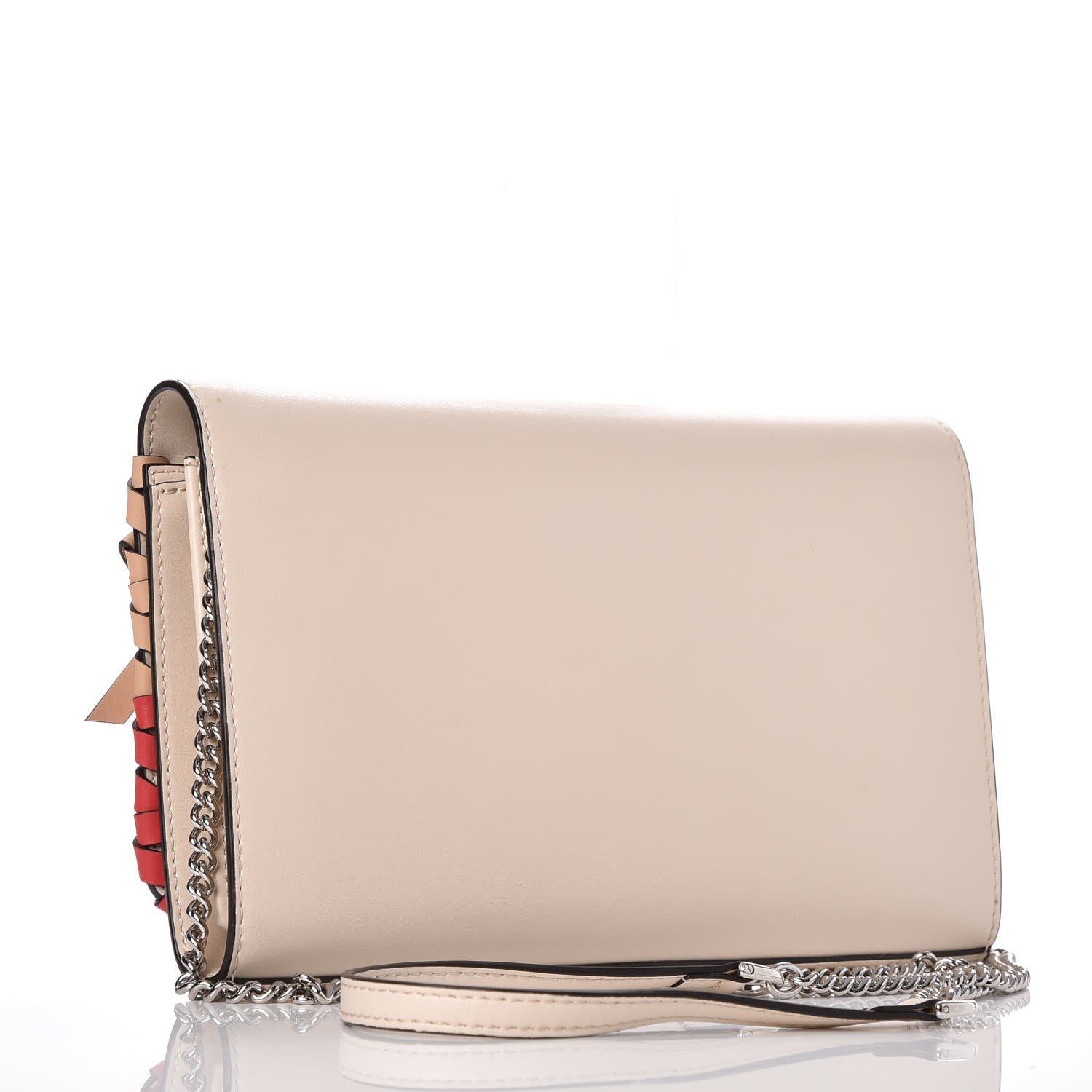 Fendi Vitello Liberty F is Fendi Whipstitch Bow Wallet On Chain Camelia Multicolor 3 of 8