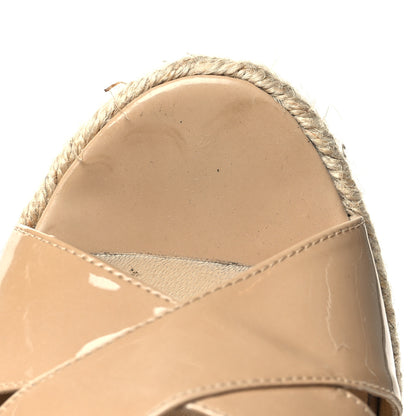 Jimmy Choo Patent Wedge Sandals 40 Nude 10 of 11