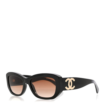 Chanel Acetate Rectangle Sunglasses 5493 Black Brown 1 of 8