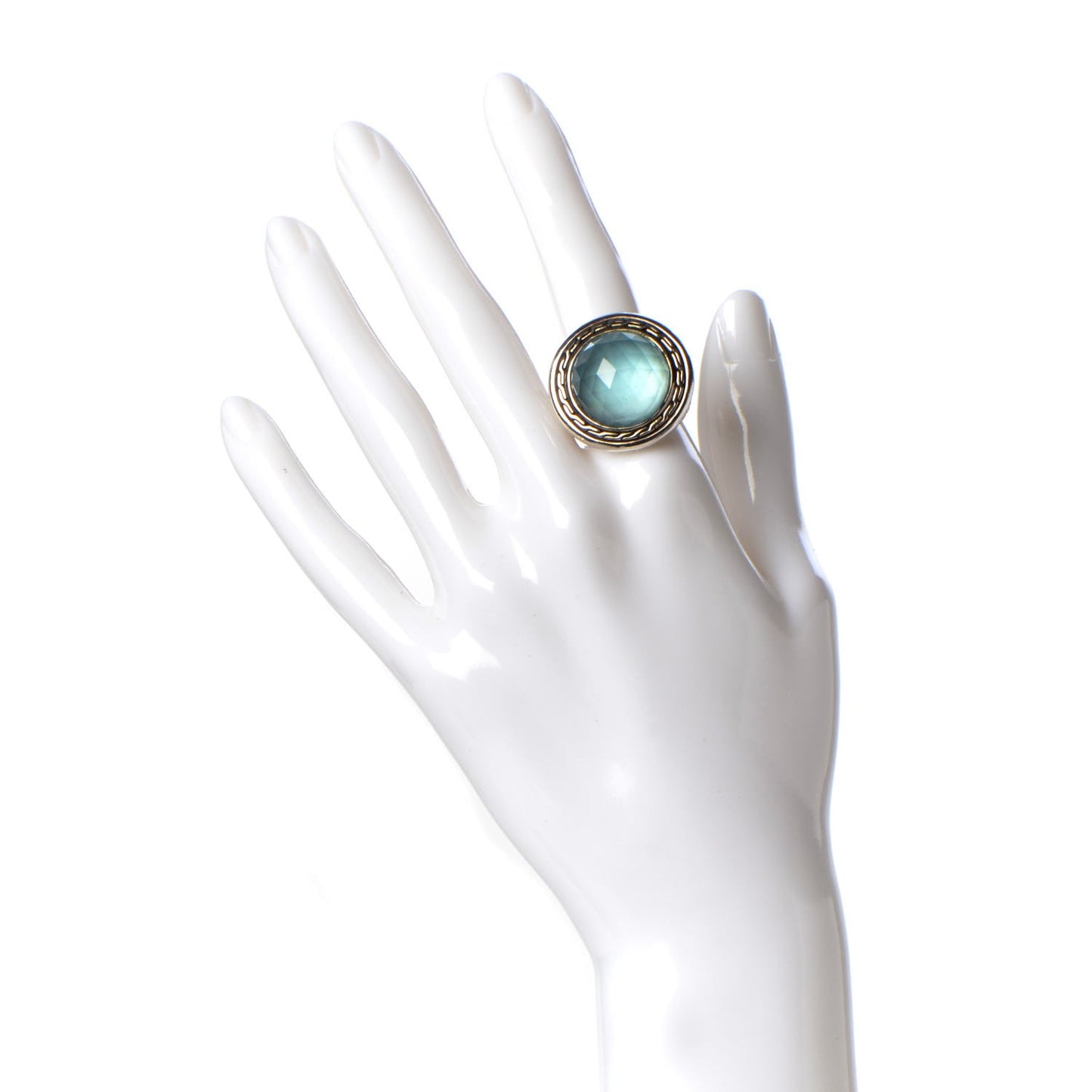 Sterling Silver Blue Topaz Batu Bedeg Ring 57 8