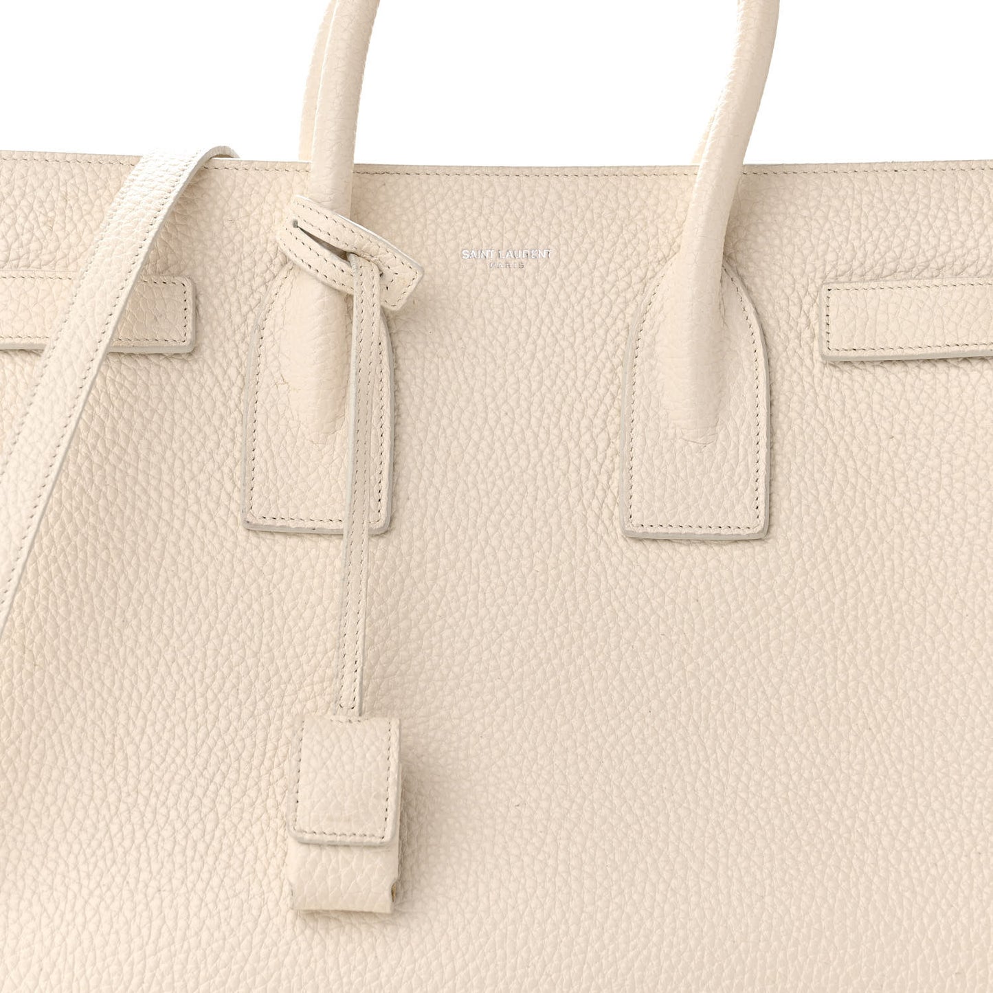 Grained Calfskin Small Sac De Jour Dove White