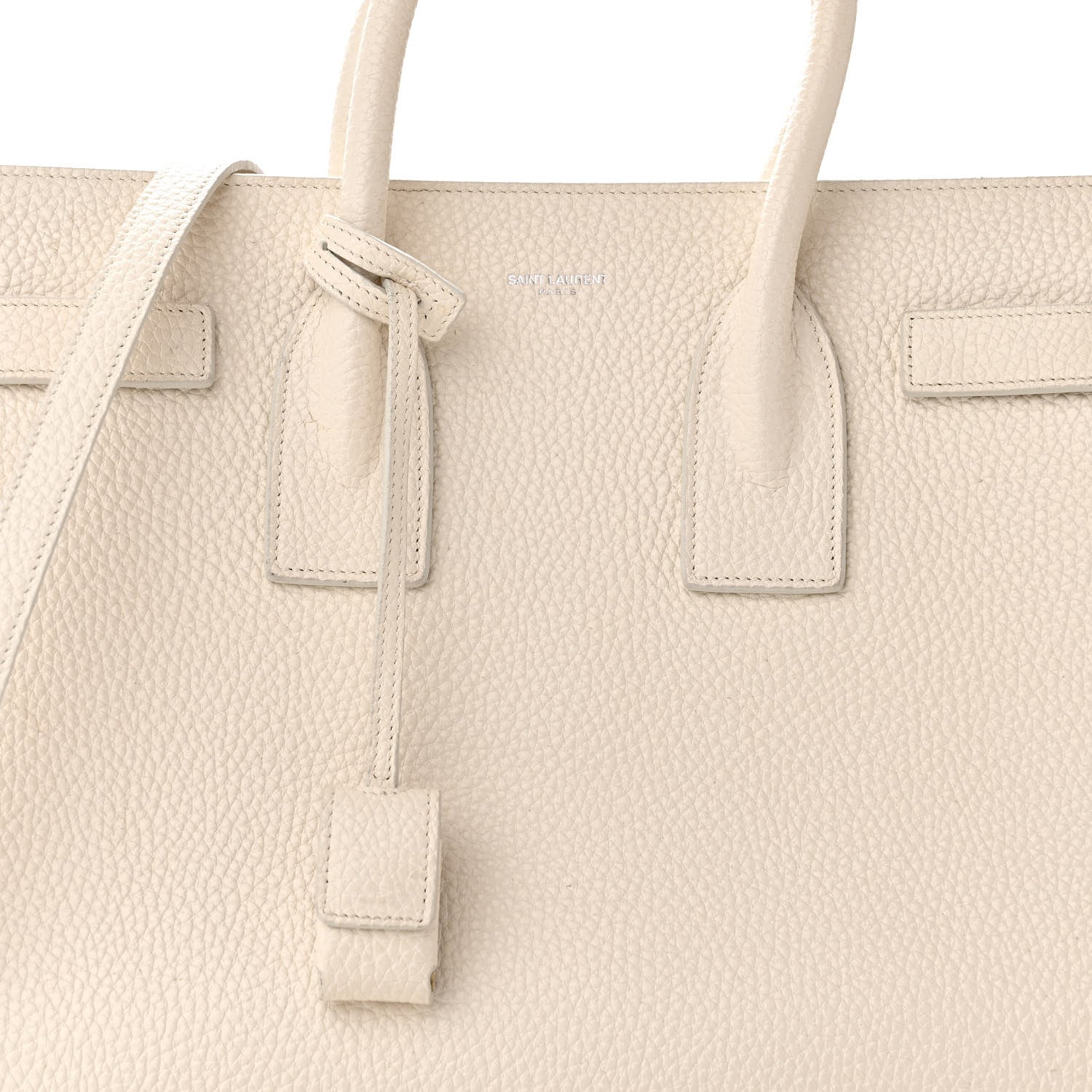 Saint Laurent Grained Calfskin Small Sac De Jour Dove White 8 of 10