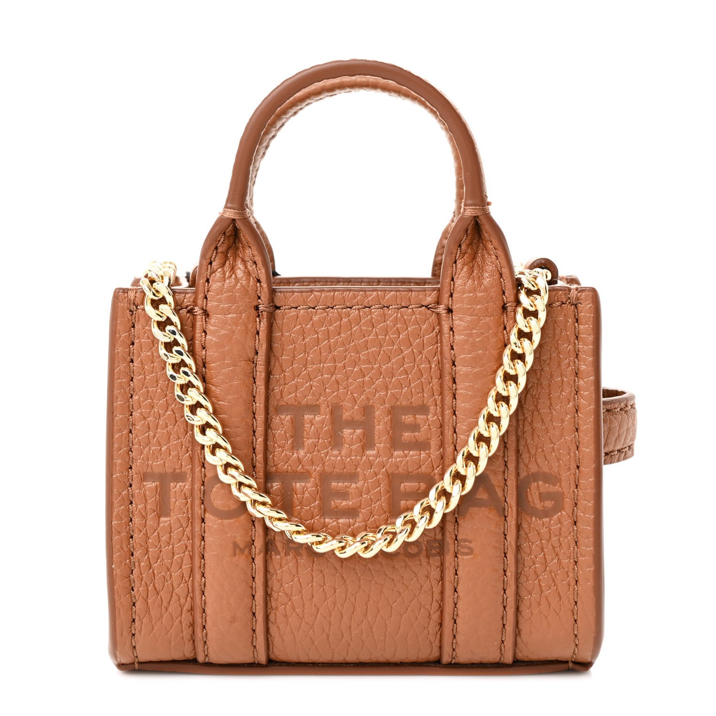 Grained Calfskin Nano The Tote Bag Crossbody Argan Oil