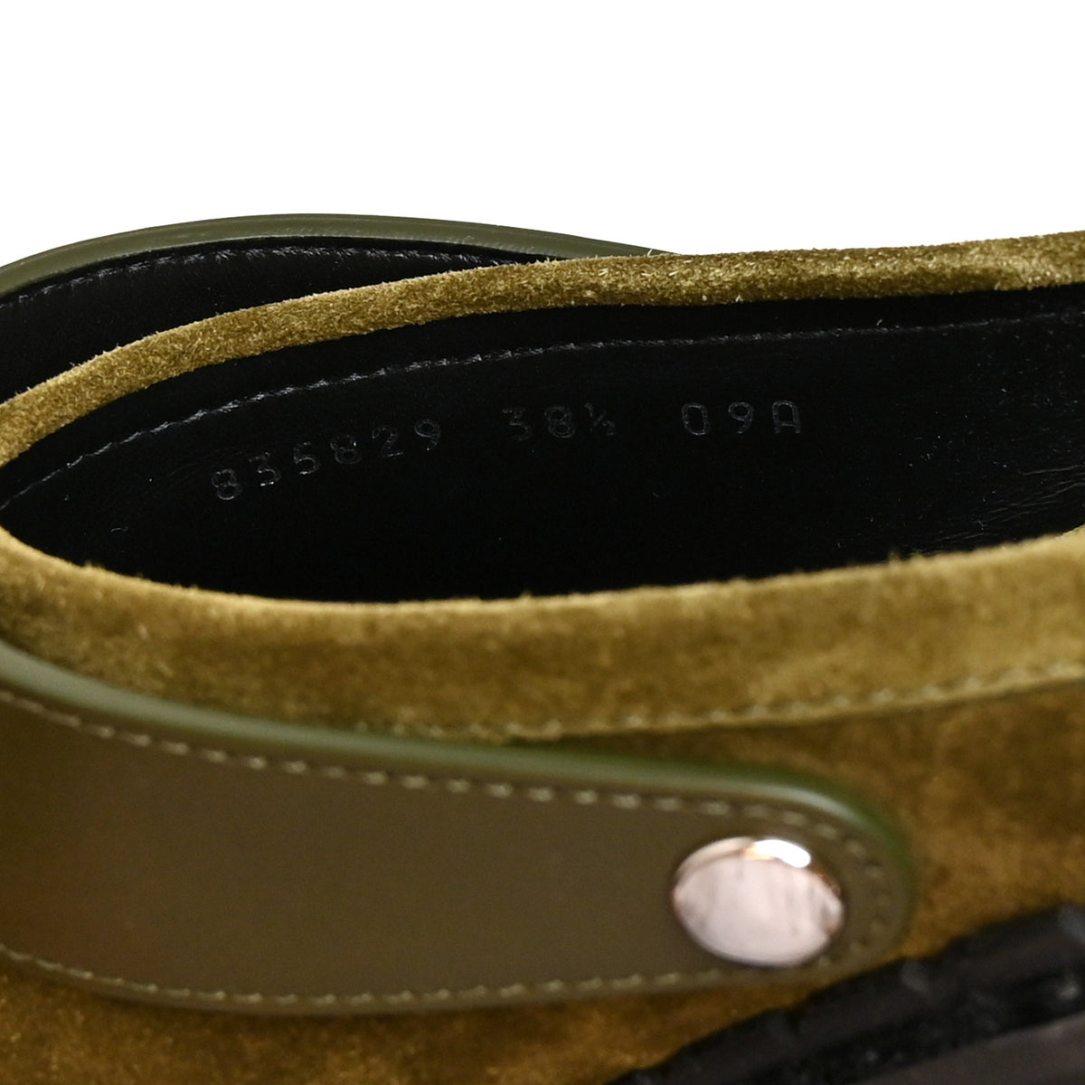 Suede Womens Horsebit Platform Mules 38.5 Dark Green