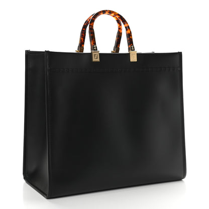 Fendi Vitello King Plexiglass Large Fendi Sunshine Shopper Tote Black 2 of 8