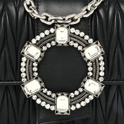 Miu Miu Nappa Matelasse Crystal Embellished Lady Top Handle Bag Black 8 of 10