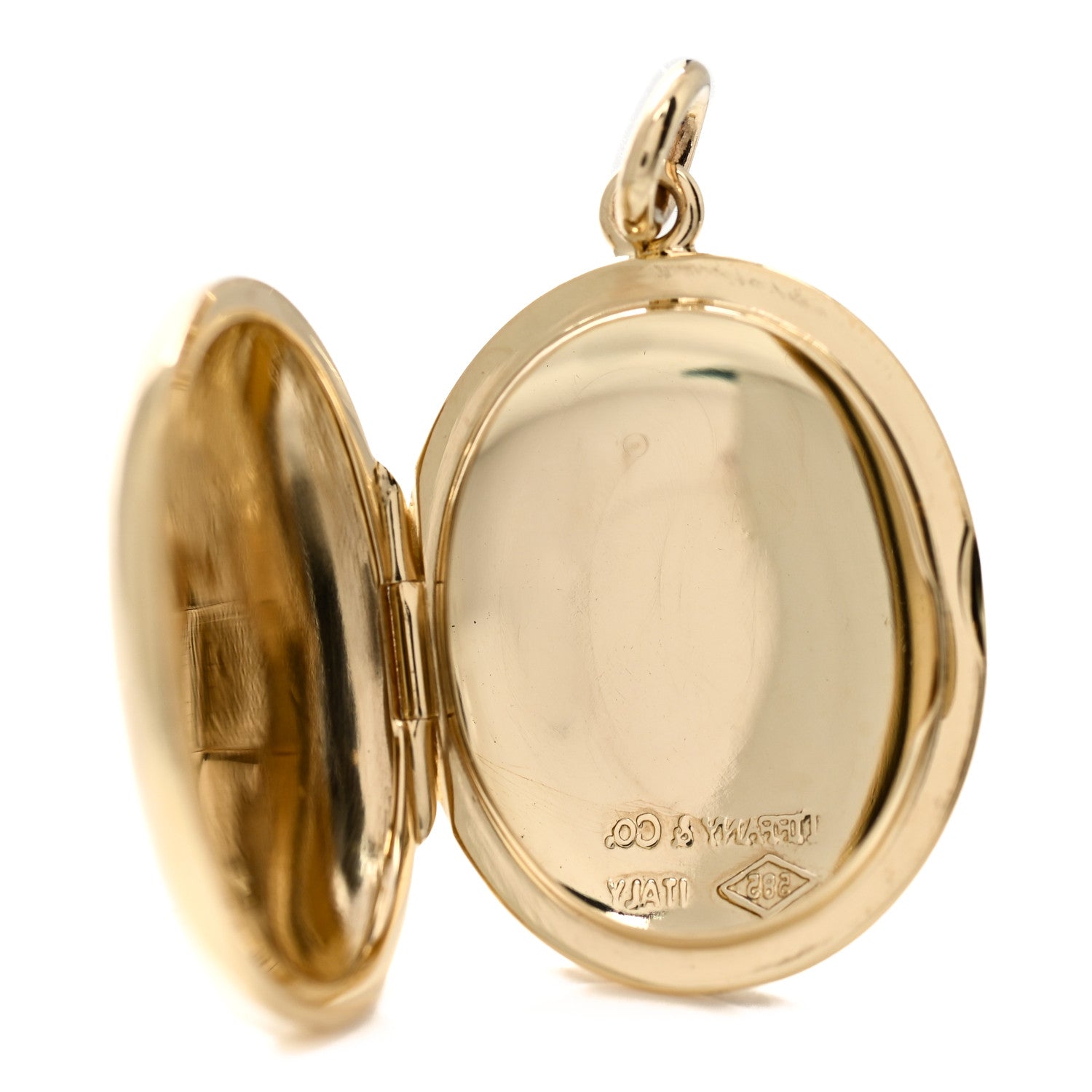 Tiffany 14K Yellow Gold Large Oval Locket Pendant 6 of 6