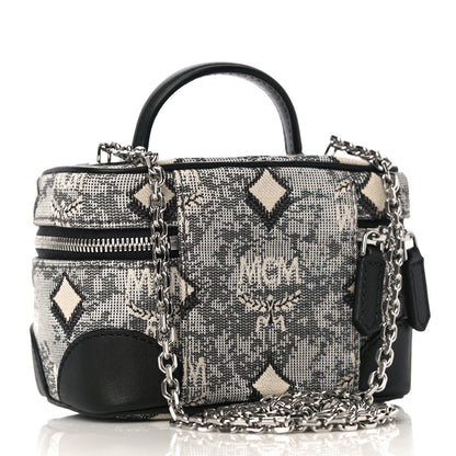 MCM Vintage Jacquard Monogram Rockstar Vanity Case Grey 3 of 8