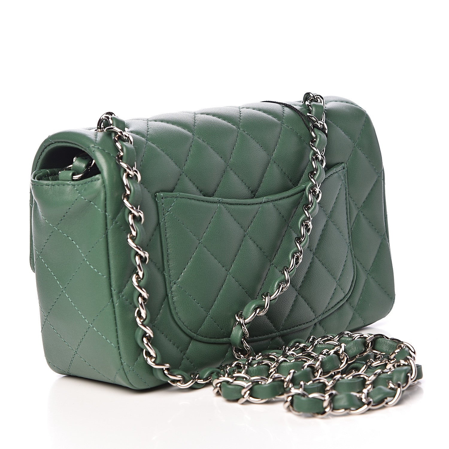 Chanel Lambskin Quilted Mini Rectangular Flap Green 3 of 11