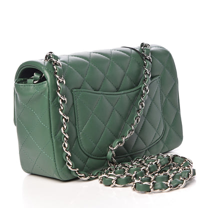 Chanel Lambskin Quilted Mini Rectangular Flap Green 3 of 11