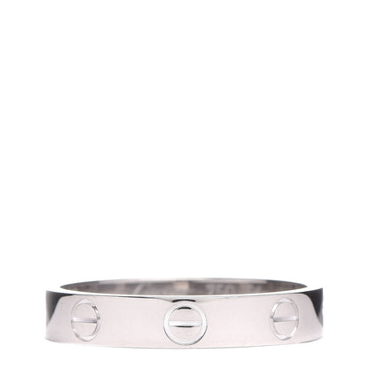 Cartier 18K White Gold 3.5mm LOVE Wedding Band Ring 54 6.75 1 of 5