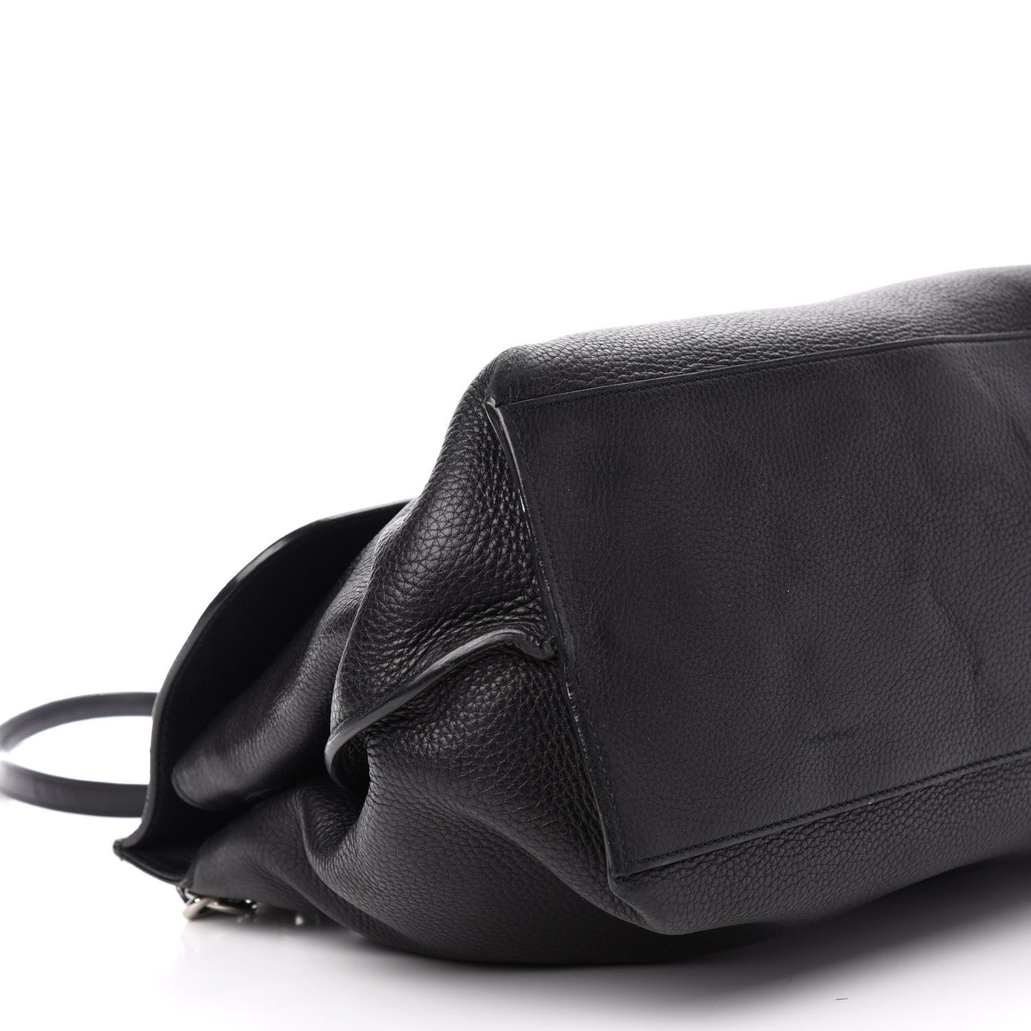 Gucci Pebbled Calfskin Large Bamboo Daily Top Handle Bag Black 10 of 16