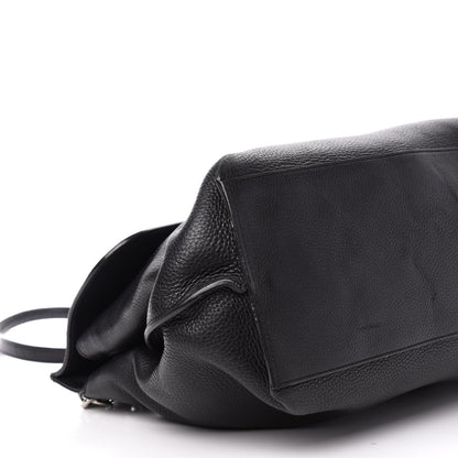 Gucci Pebbled Calfskin Large Bamboo Daily Top Handle Bag Black 10 of 16