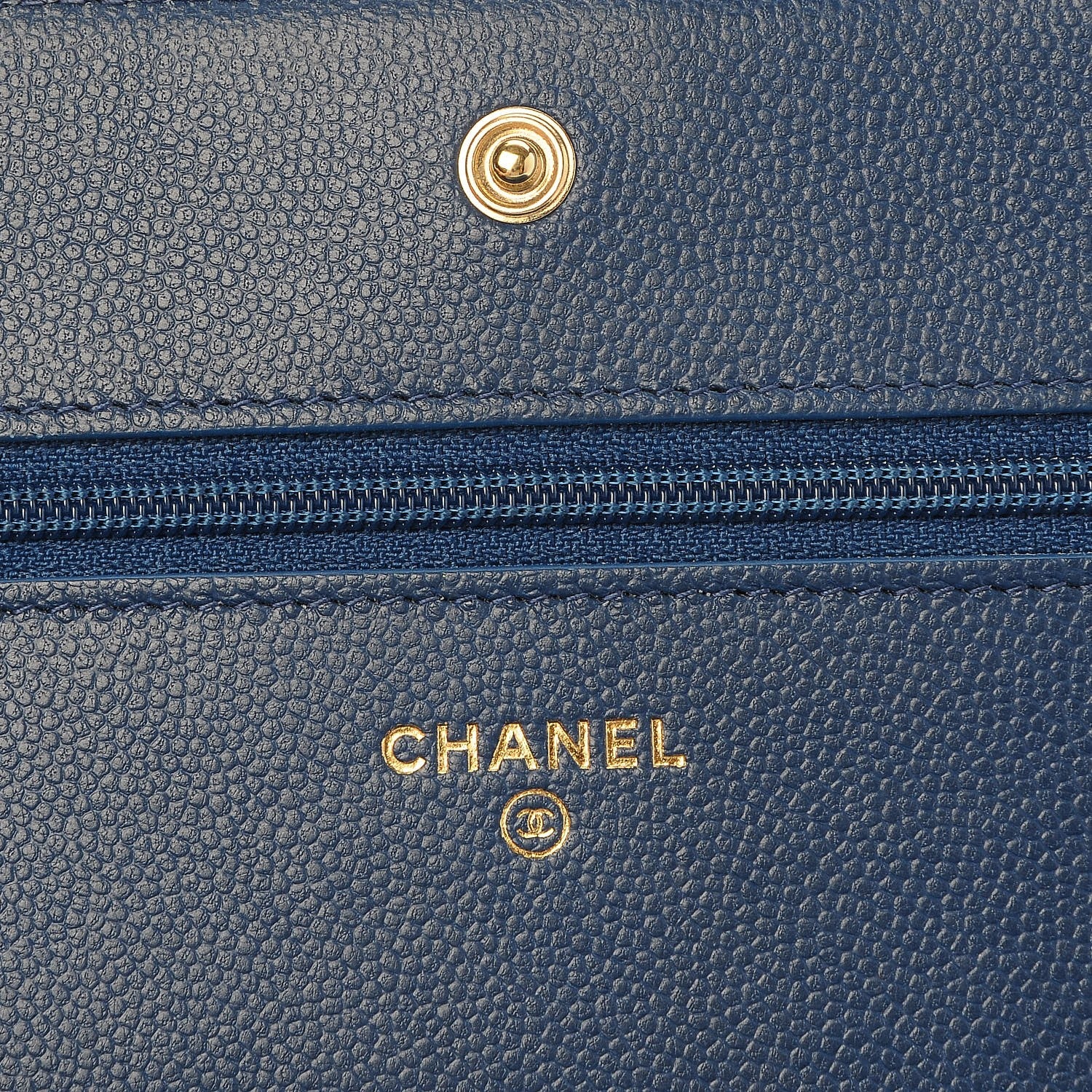 Chanel Caviar Quilted Boy Wallet On Chain WOC Dark Blue 6 of 9
