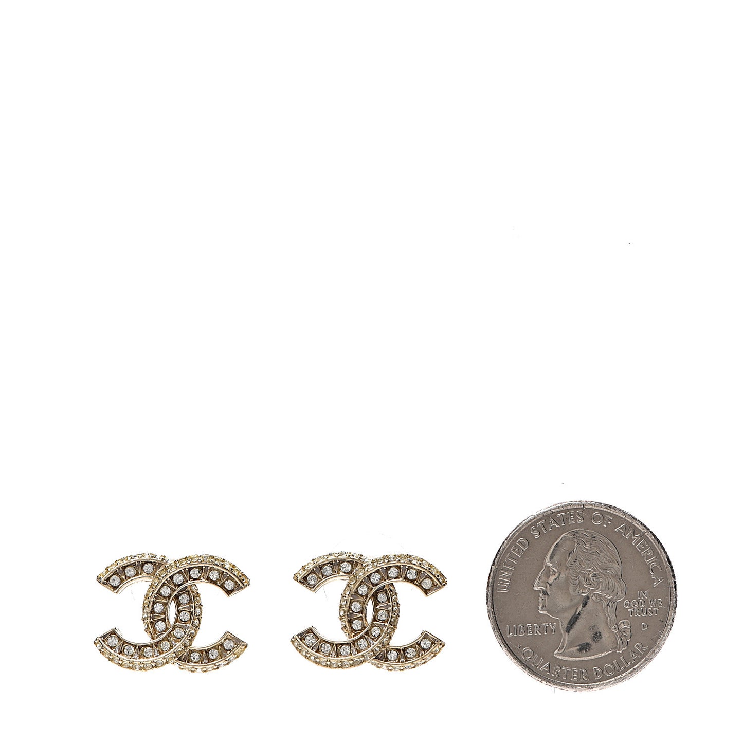Crystal Timeless CC Earrings Light Gold