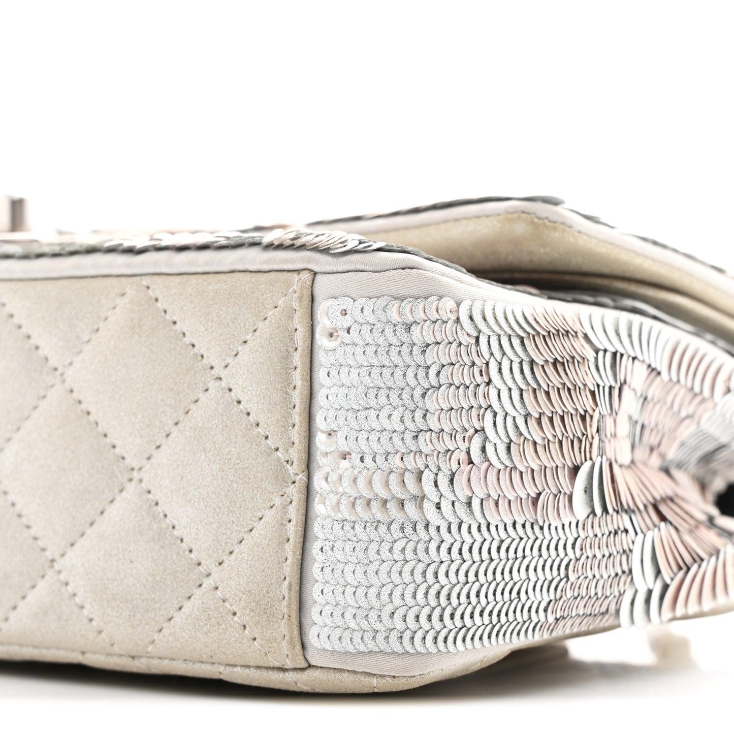 Sequin CC Small Double Flap Silver