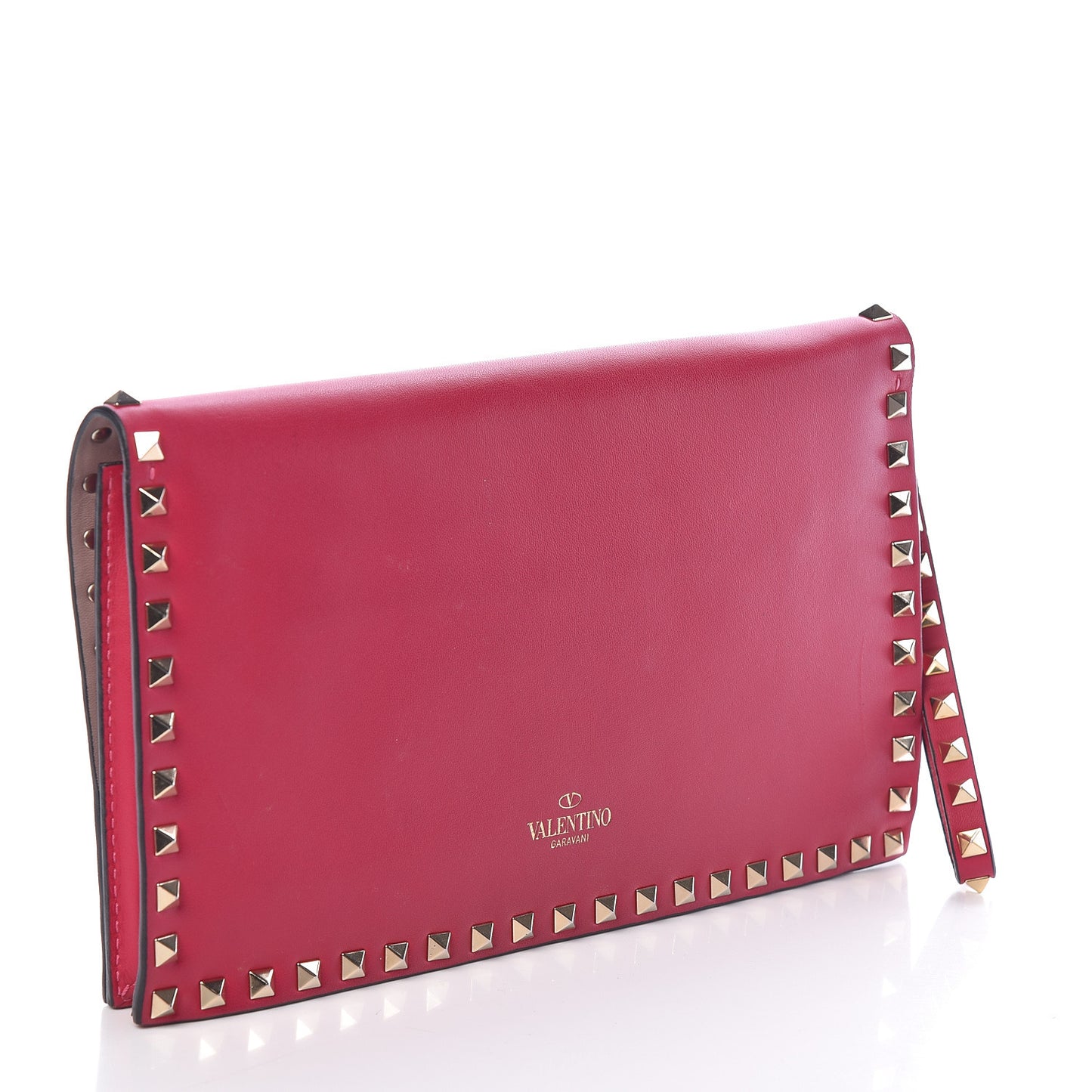 Nappa Rockstud Wristlet Clutch Cyclamin