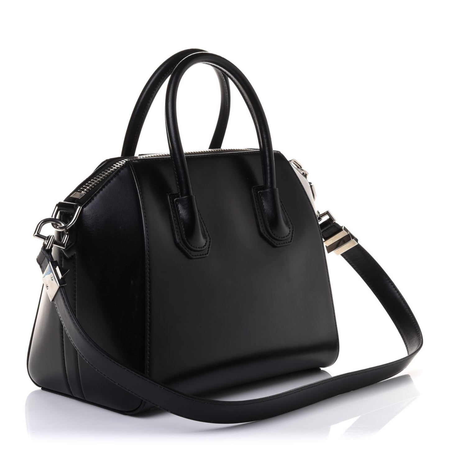 Shiny Lord Calfskin Small Antigona Black