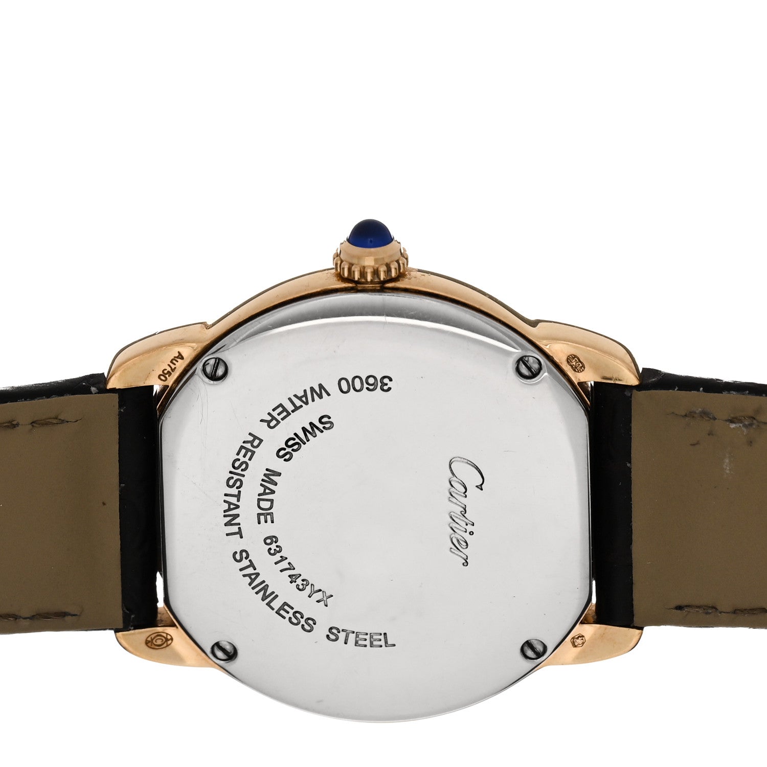 Cartier Stainless Steel 18K Pink Gold Alligator 29mm Ronde Solo Quartz Watch Brown 4 of 5