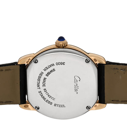 Cartier Stainless Steel 18K Pink Gold Alligator 29mm Ronde Solo Quartz Watch Brown 4 of 5