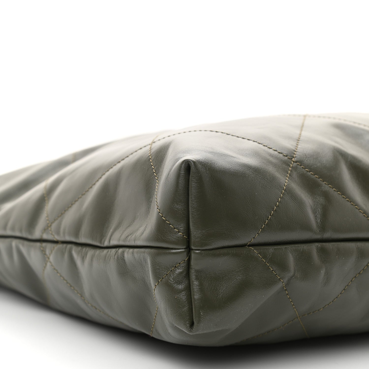 Chanel Shiny Calfskin Quilted Chanel 22 Khaki 9 of 13