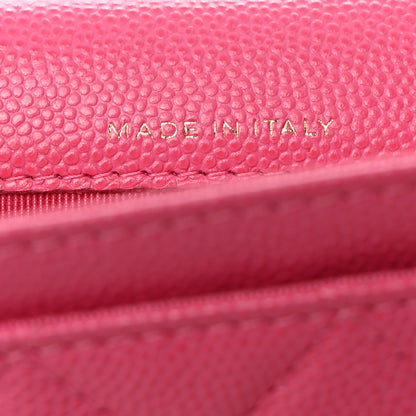 Chanel Caviar Quilted Flap Card Holder Wallet Pink 7 of 9