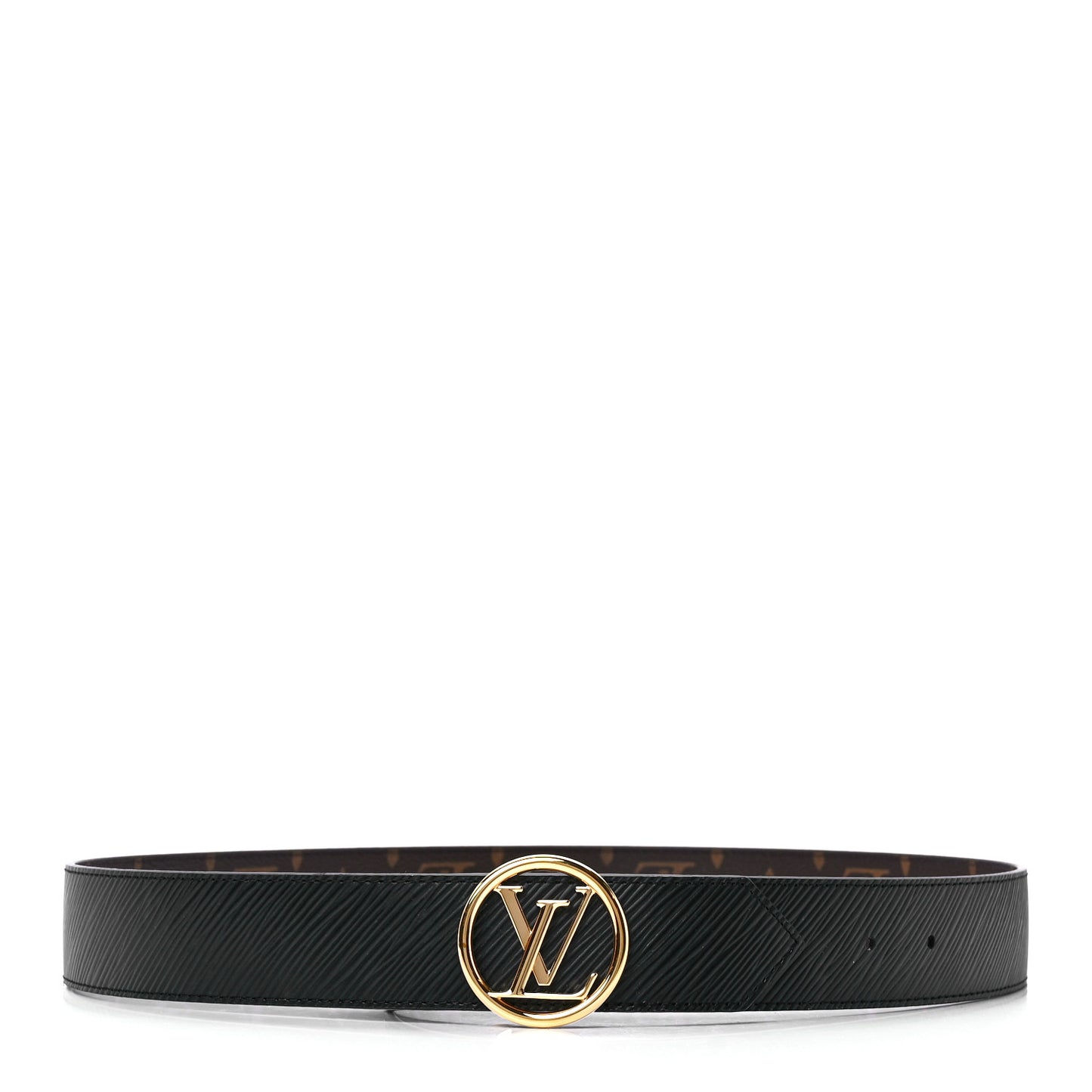 Monogram Epi 35mm LV Circle Reversible Belt 85 34 Black