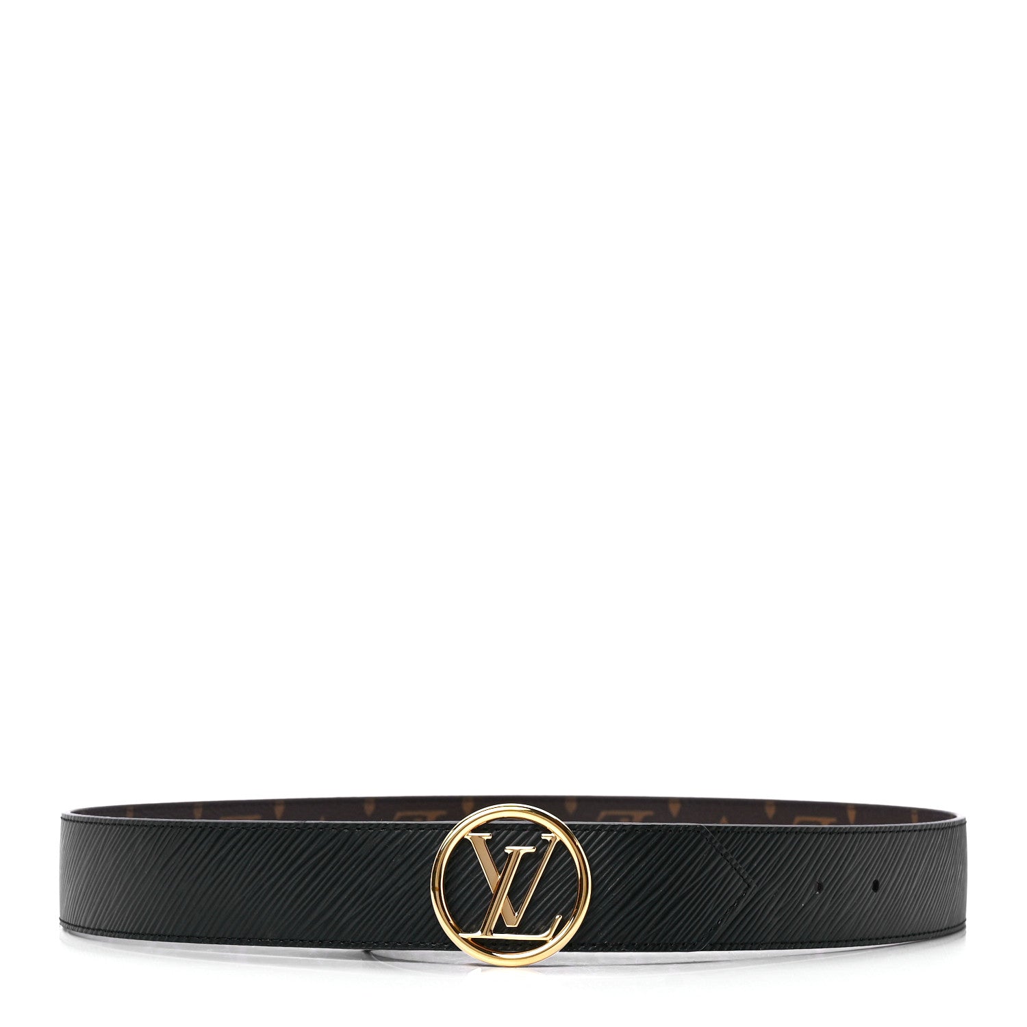 Louis Vuitton Monogram Epi 35mm LV Circle Reversible Belt 85 34 Black 1 of 5