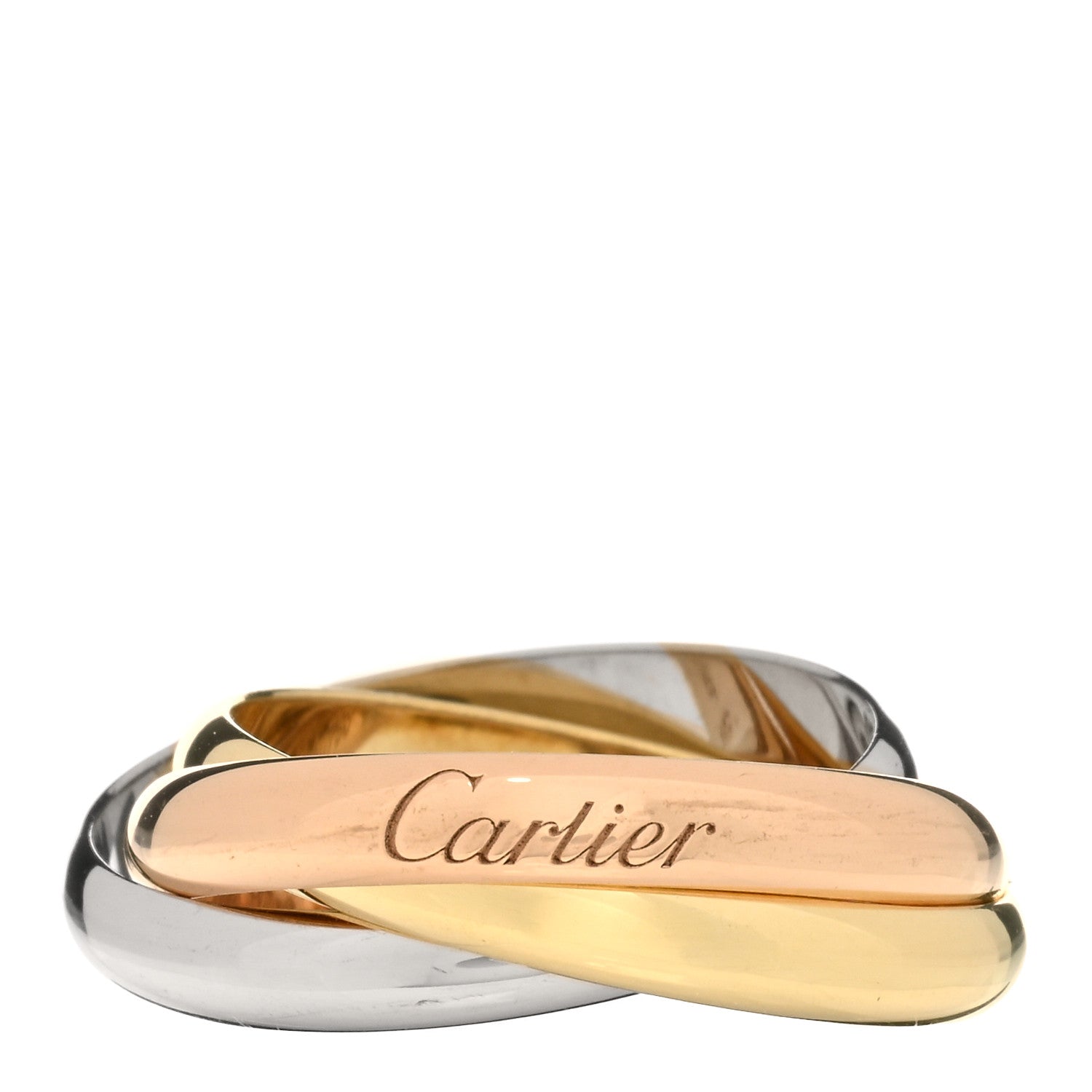 Cartier 18K Pink Yellow White Gold Classic Trinity Ring 60 9 1 of 3