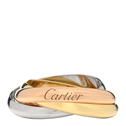 Cartier 18K Pink Yellow White Gold Classic Trinity Ring 60 9 1 of 3