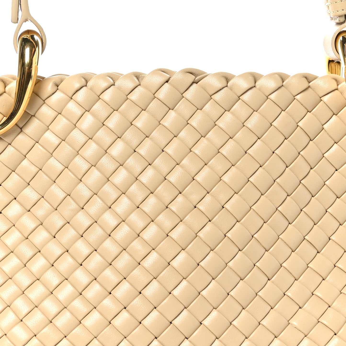 Nappa Intrecciato Small Clicker Shoulder Bag Porridge