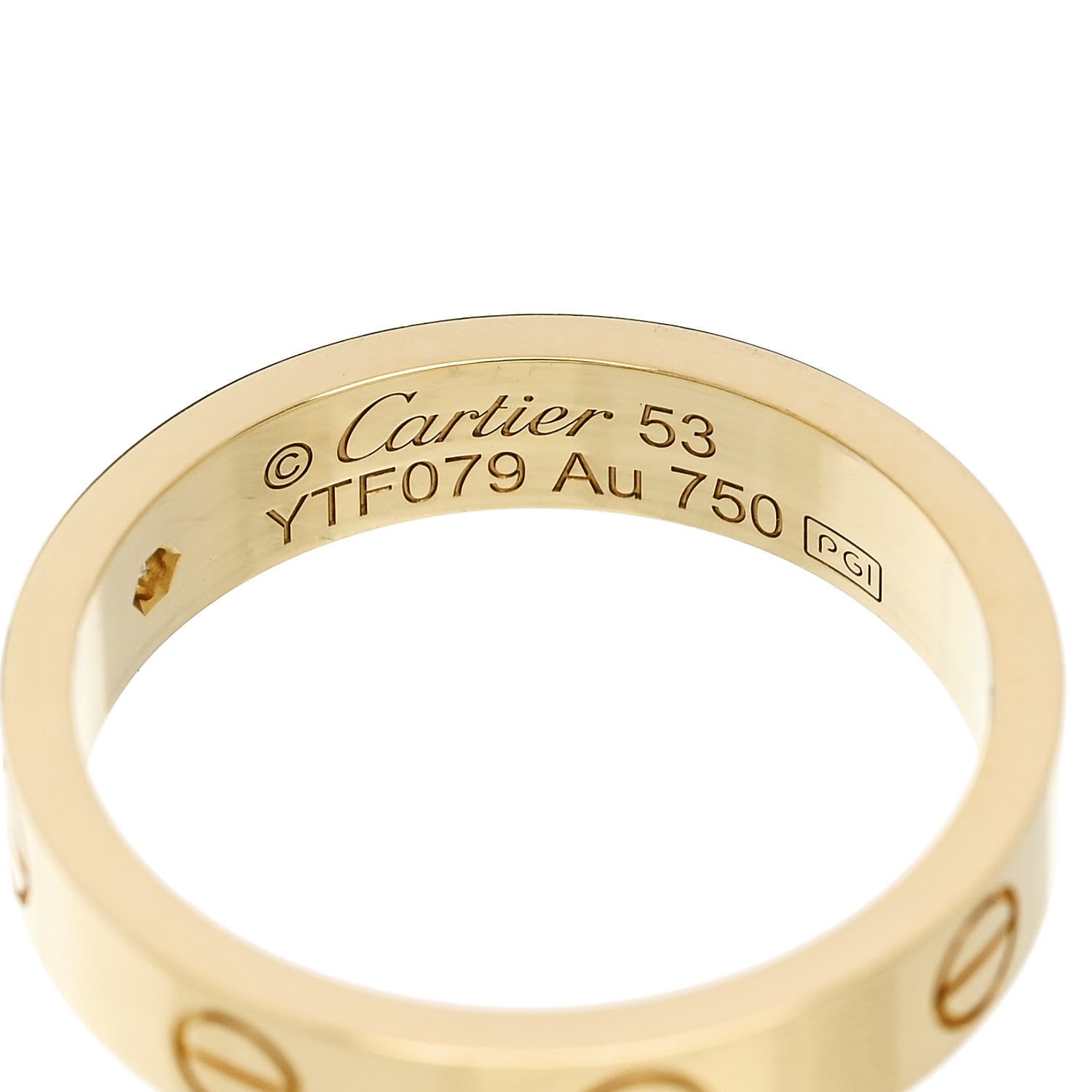 Cartier 18K Yellow Gold Diamond 4mm LOVE Wedding Band Ring 53 6.25 4 of 4