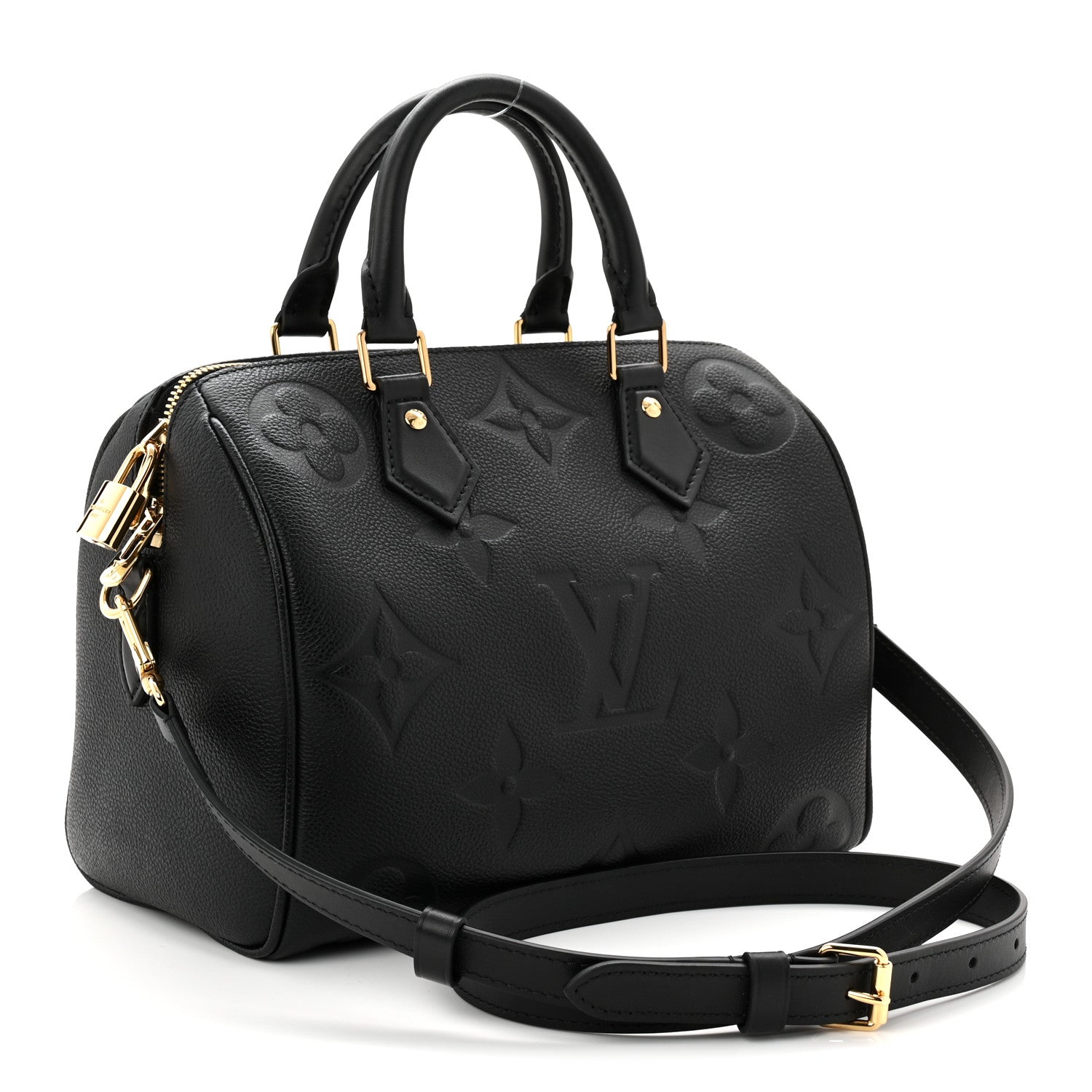 Louis Vuitton Empreinte Monogram Giant Speedy Bandouliere 25 Black 3 of 9