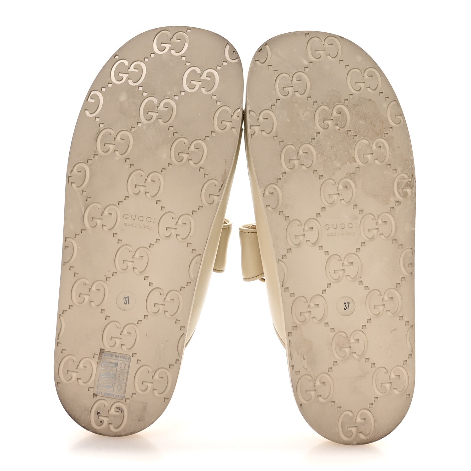 Gucci Calfskin Double G Crystal Womens Isla Dad Sandals 37 Ivory 6 of 8